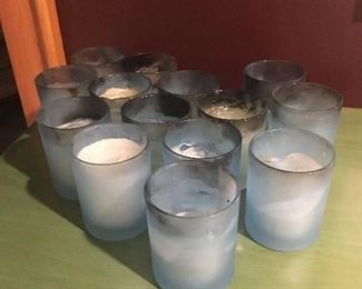 Item #21:  Lot of 3" votives (3" H).  Great for outdoors. 14 total:  $6