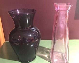 Item #33:  Pair of colored vases.  $5