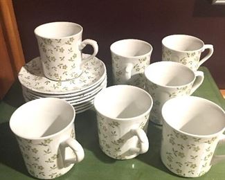 Item #34:  Set of cups with matching saucers $15