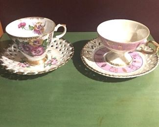 Item #40:  Set of two china teacups/saucers:  $10
