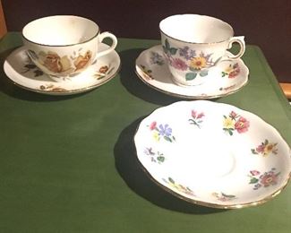Item #41:  Set of two china teacups plus one extra saucer $12