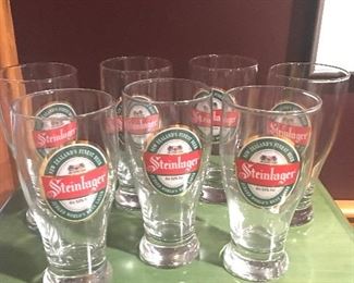 Item #45:  Set of 7 Steinlager beer glasses: $12