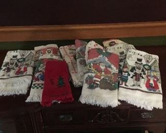 Item #65:  Set of twelve Christmas hand towels: $5