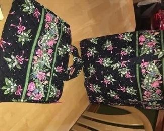 Item #542:  Vera Bradley pocketbook/tote with travel bag (Retired-breast cancer awareness line) $55