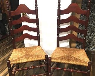 Item #552:  Pair of cherry wood Ladderback chairs (heavy) : $60