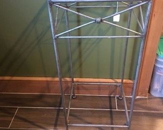 Item #80:  Glass and metal table (28"H x 12x12): $15