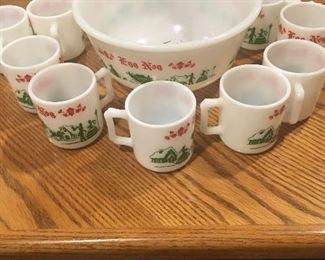Item #97: Vintage Eggnog Set (12 mugs): $25