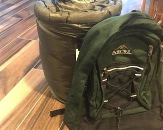 Item #101:  Sleeping bag (fiber filled) and backpack: $35
