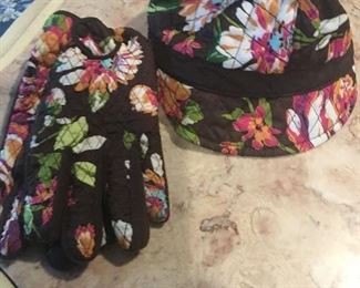 Item #140:  Set of Vera Bradley gardening gloves/hat. $15