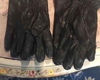 Item #141:  Two pair of leather gloves (one pr. Ralph Lauren) $25
