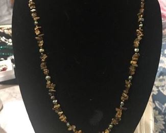 Item #557:  Coldwater Creek necklace (stone cut) (34") $8