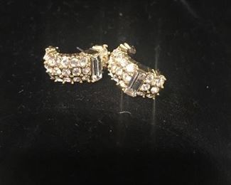 Item #564: Pair of rhinestone pierced earrings (no backs): $10