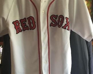 Item #117:  Authentic Red Sox jersey: Size youth small (missing a button) $15