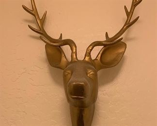 Gold painted deer head. $25.