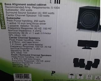 Kinetic 5.1 multi channel surround speakers. $75.