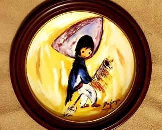 Degrazia collector plate with frame.  $45. Retails for $100 at gallery..  