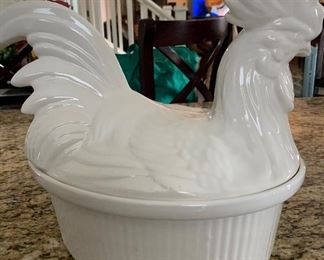 Ceramic rooster dish. $40.