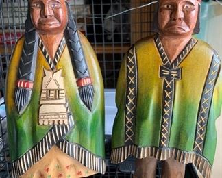 Wood carved Native American figures. $65.