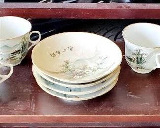 Asian plates and cups. $25.