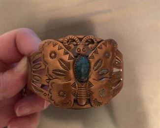 Copper butterfly bracelet. $50.