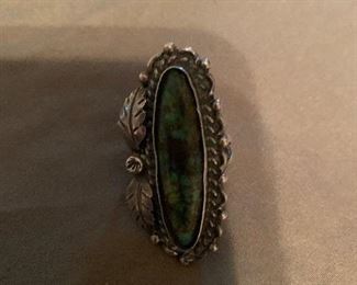 Turquoise and silver ring.  Size 7.  $85.