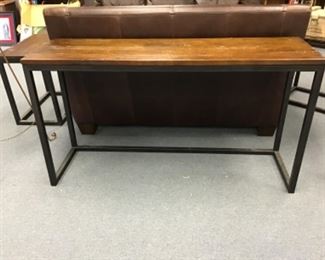 wood and metal industrial sofa / entry table 150.00