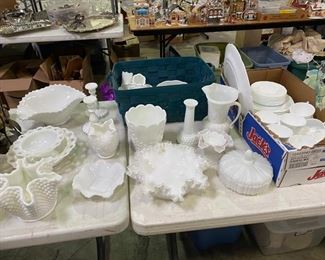 Westmoreland and other milk glass