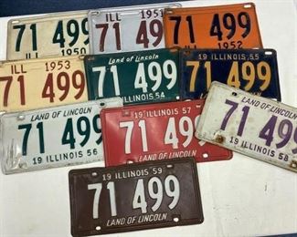 Illinios license plates 1950 -59 100.00