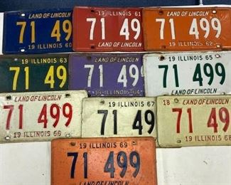 Illinois license plates 1960-69 100.00