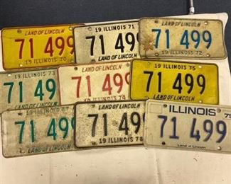 Illinois license plates 1970-79 missing 1976 80.00 
