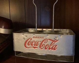 old coca cola metal carrier