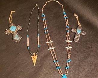 Navajo Turquoise and Ghost Bead Necklace Collection https://ctbids.com/#!/description/share/409560