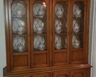 #333 beautiful wooden hutch (china sold separate) top part comes off 66 wide by 78.5 inches tall