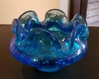#295 antique glass bowl w/ pontil 4 tall and 5 inch diameter $15