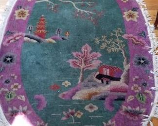 #205 hand knotted wool rug 84 x 48 $75