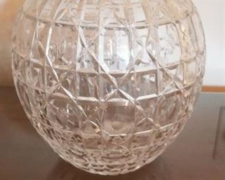 #189 8.5 tall cut glass vase $ 5