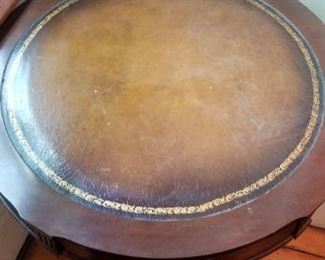 #154 round wood side table 30 diameter 28 tall $15
