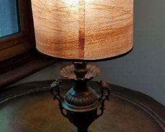 #151 vintage brass lamp 22 inches tall top screw missing $15