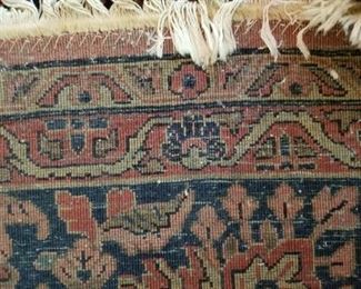 #138 sarouk style persian rug hand knotted in good shape 140 long by 112 wide