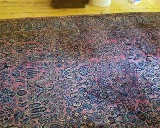 #138 sarouk style persian rug hand knotted in good shape 140 long by 112 wide