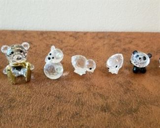 #128 little 1 inch tall swarovski crystal bears etc $50