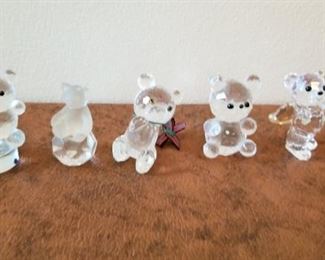 #129 swarovski crystal bear lot 2 inches 5 pieces $40