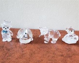 #124 swarovski crystal bear lot 4 pieces 1.5 to 2 inches tall $20