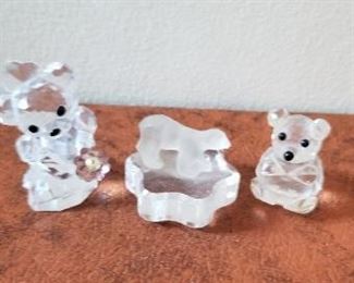 #125 swarovski crystal 1-2 inch bear lot 3 pieces $15