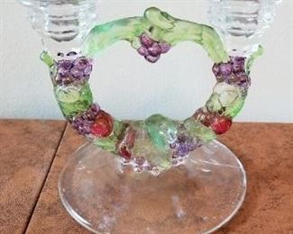 #102 glass candlesticks $10