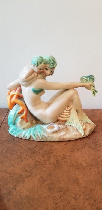 #98 Exquisite Lenci Mermaid with child Scavini design Call for price