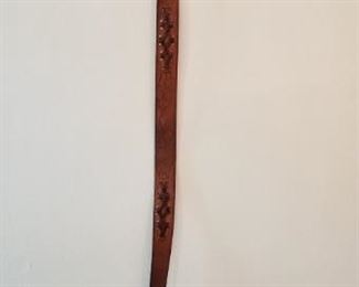 #64 leather belt with brass buckle 40 inches long. $15
