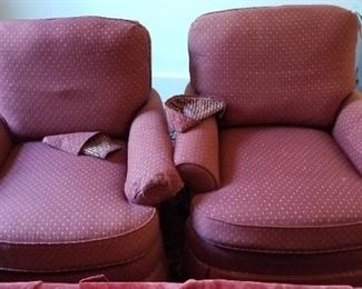 #54 pair of red chairs, non pet house no smells 36 tall and deep and 30 wide. $10
