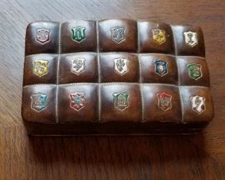 #286 small leather trinket box. $10