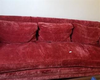 #33 big red couch 5 foot 7 long by 34 deep only $5!